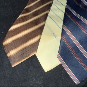 Sophisticated Brown and Gold Striped Men's Tie Bundle
